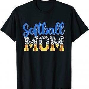 Softball Mom Baseball Mom Leopard Mother's Day 2022 T-Shirt