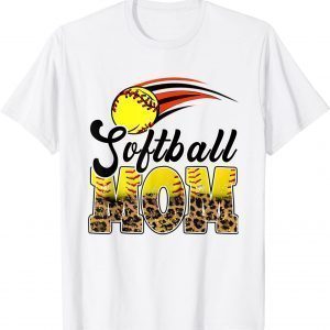 Softball Mom Leopard Baseball Mom Mother's Day 2022 T-Shirt