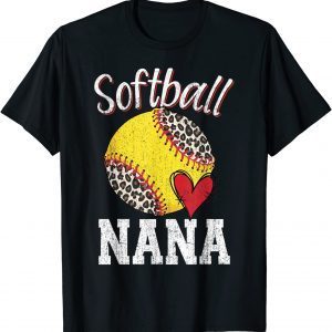 Softball Nana Leopard Tee Ball Mother's Day 2022 Shirt