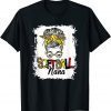 Softball Nana Life With Leopard Messy Bun Mother's Day 2022 Shirt