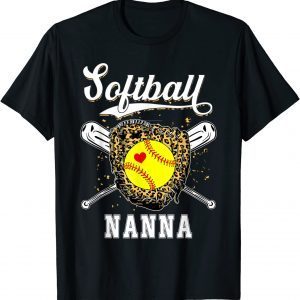 Softball Nanna Leopard Game Day Softball Mother's Day 2022 Shirt