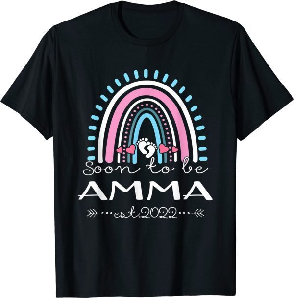 Soon To Be Amma Est 2022 Rainbow Mother's Day Classic Shirt