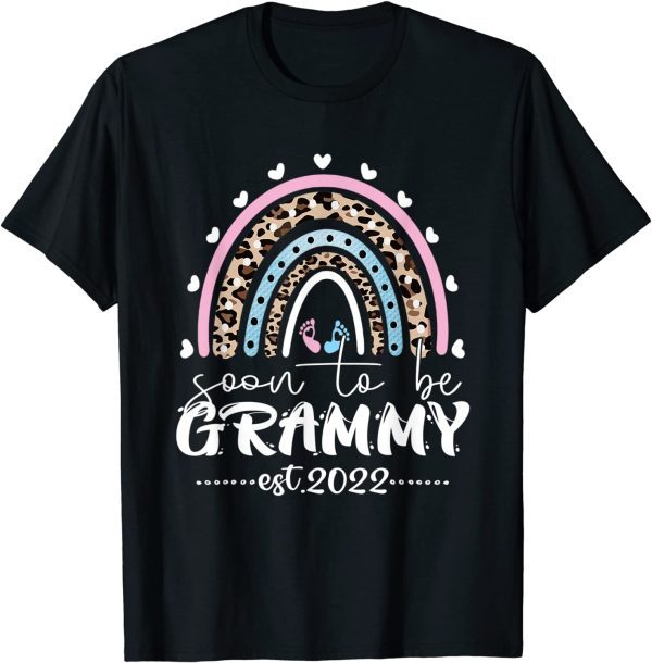 Soon To Be Grammy Est 2022 Mothers Day Leopard Rainbow 2022 Shirt