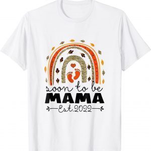 Soon To Be Mama Est 2022 Mother's Day Leopard Rainbow T-Shirt