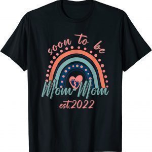 Soon To Be Mom Mom Est 2022 Rainbow Mother's Day Classic Shirt