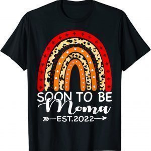 Soon To Be Moma Est 2022 Mother's Day Rainbow Leopard Classic Shirt