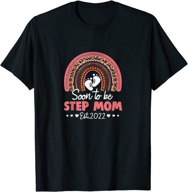 Soon To Be Step Mom Est 2022 Rainbow Leopard Mother's Day 2022 Shirt