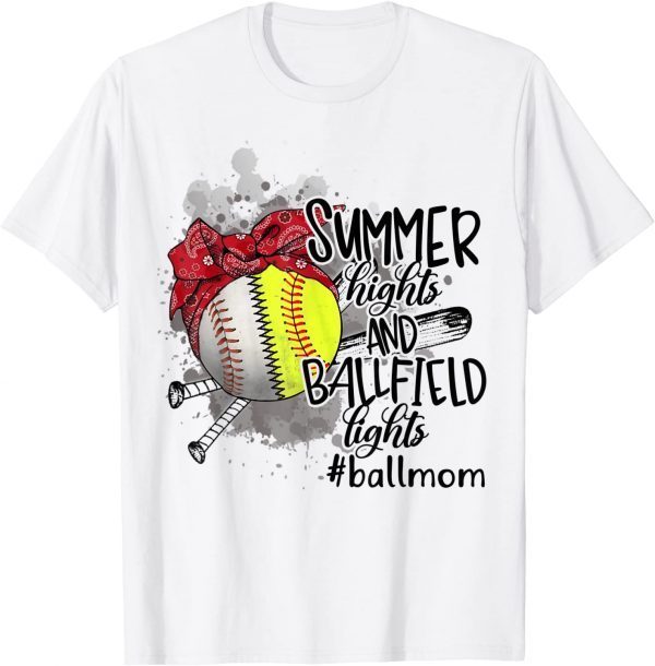 Summer Ballfield Lights Baseball Softball Mom Mothers Day Classic Shirt