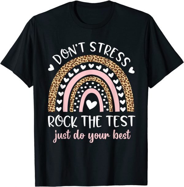 Test Day Rock The Test Rainbow Leopard Teacher Student 2022 Shirt