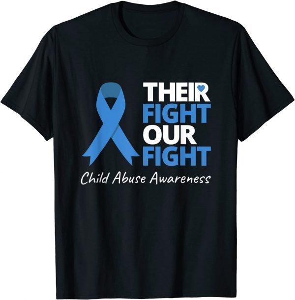 Their Fight Our Fight Child Abuse Awareness Blue Ribbon 2022 Shirt