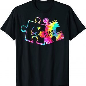 Tie Dye Puzzle Pieces Be Kind Autism Awareness Holding Classic Shirt