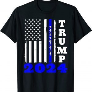 Trump 2024 Back The Blue American Flag 4th Of July Classic Shirt