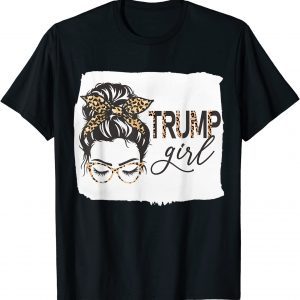 Trump Girl Leopard Print Messy Bun Trump Supporter Classic Shirt