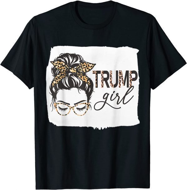 Trump Girl Leopard Print Messy Bun Trump Supporter Classic Shirt