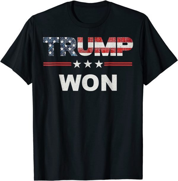 Trump Won 4th of July American Flag 2022 Shirt
