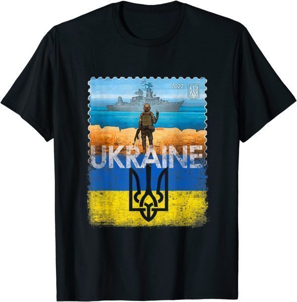 Ukraine Postage Stamp Flag Pride 2022 T-Shirt