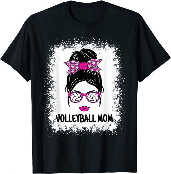 Volleyball Mom Messy Bun Volleyball Ladies 2022 T-Shirt