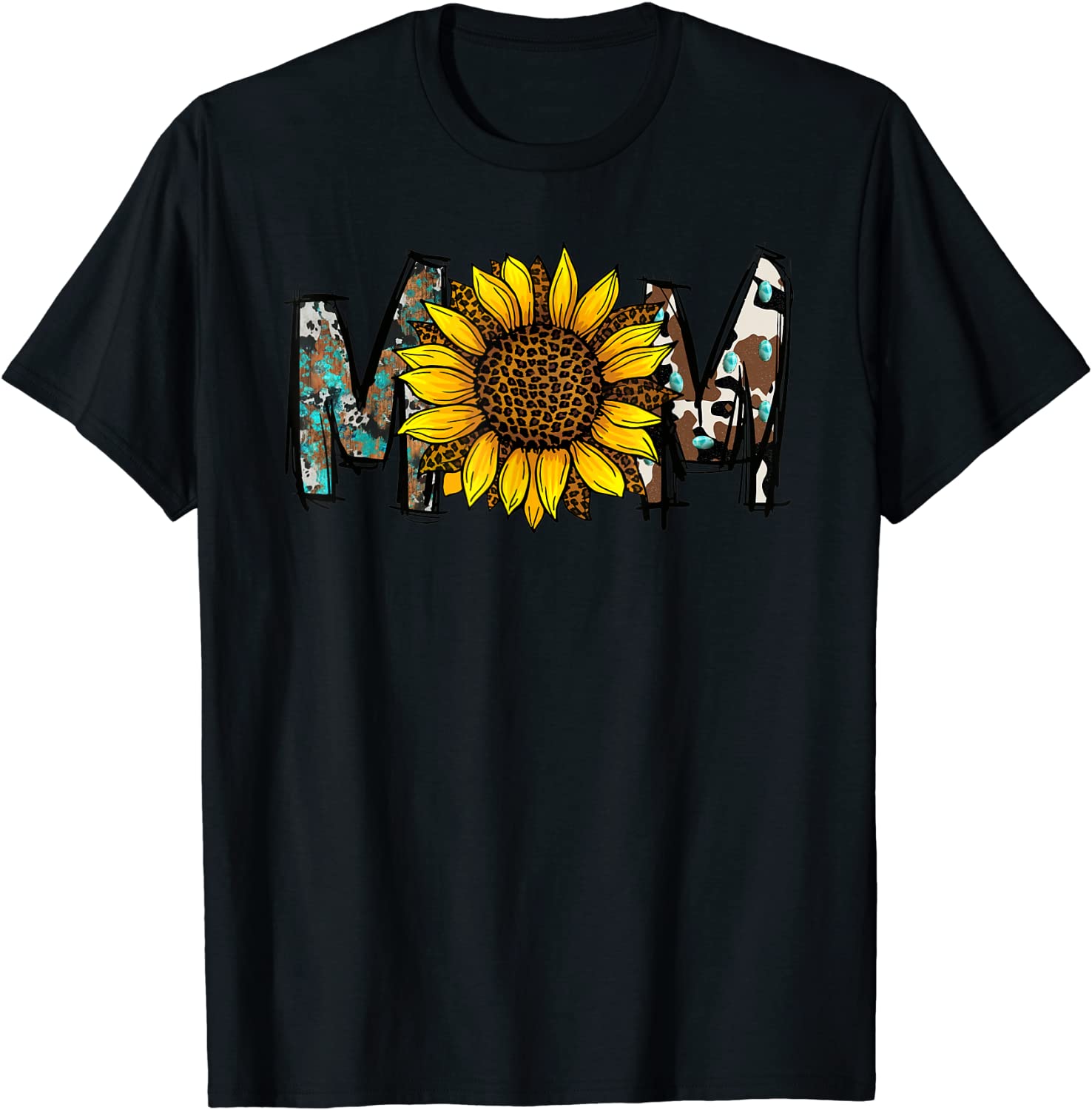 Western Cowhide Turquoise Sunflower Floral Mom Leopard Print 2022 Limited Shirt