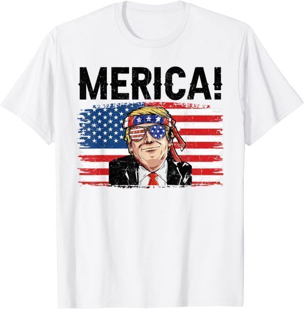 4th of July Merica Trump USA American Flag Vintage 2022 Shirt