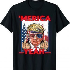 4th of July Patriotic Donald Trump 'Merica USA Flag 2022 Shirt