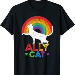 Allycat LGBT Cat With Ally Pride Rainbow 2022 ShirtAllycat LGBT Cat With Ally Pride Rainbow 2022 Shirt