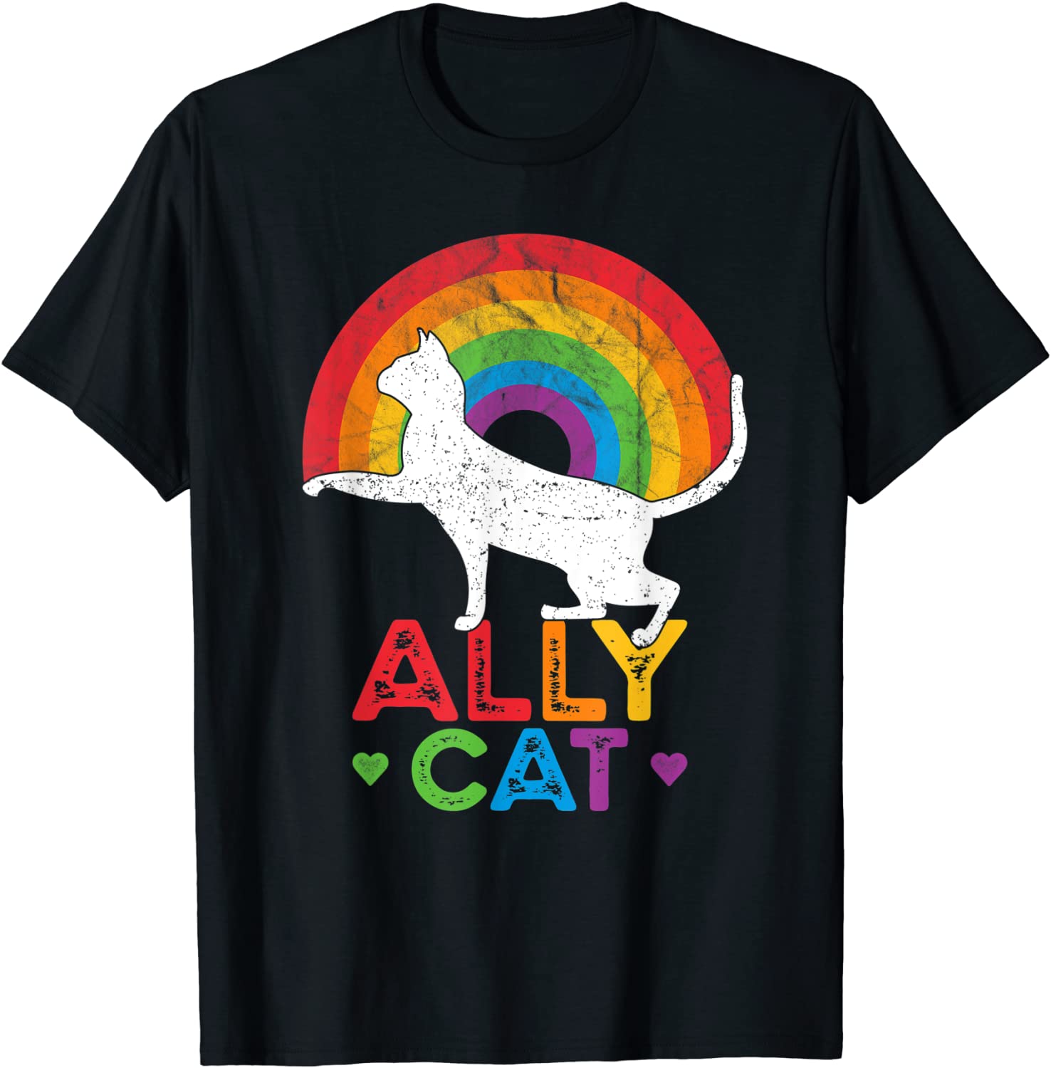 Allycat LGBT Cat With Ally Pride Rainbow 2022 Shirt - Teeducks