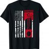 American Flag Piston Muscle Car Gears Mechanic T-Shirt