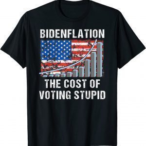 American Flag With Inflation Graph Biden Flation 2022 Shirt