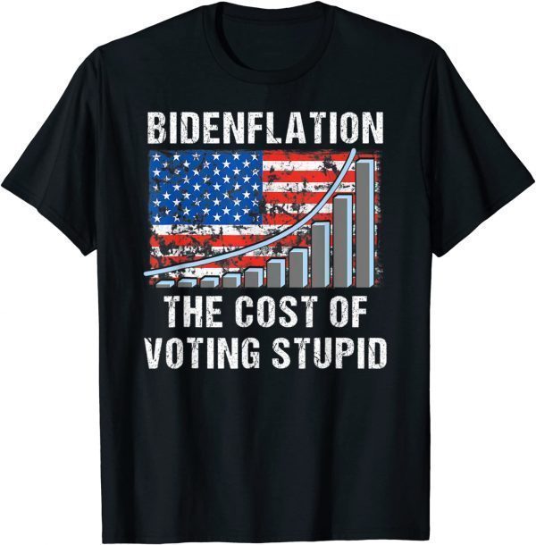 American Flag With Inflation Graph Biden Flation 2022 Shirt
