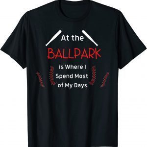 At the Ballpark is Where I Spend Most of my Days Baseball 2022 T-Shirt