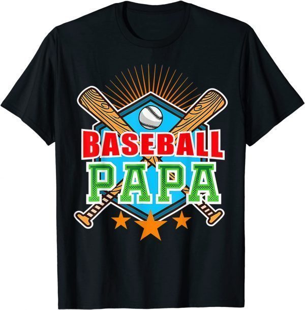 Baseball Papa Dad Father's Day Baseball Player Coach Daddy 2022 Shirt