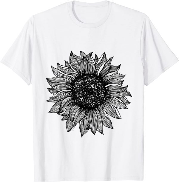 Be Kind Sunflower Minimalistic flower plant ARtwork T-Shirt