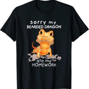 Bearded Dragon Cute Lizard Beardie Ate My Homework 2022 Shirt