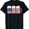 Beer American Flag 4th of July Father's Day Merica USA 2022 Shirt