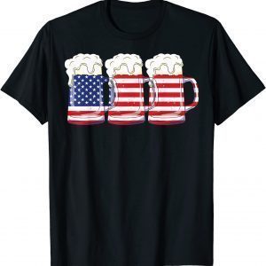 Beer American Flag 4th of July Father's Day Merica USA 2022 Shirt