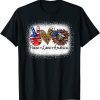 Bleached Peace Love Nurse America Patriotic Independence 2022 Shirt
