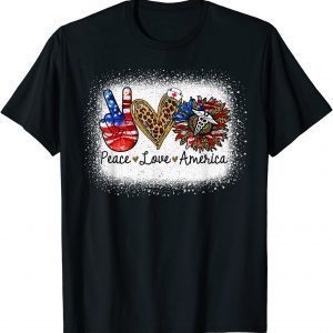 Bleached Peace Love Nurse America Patriotic Independence 2022 Shirt