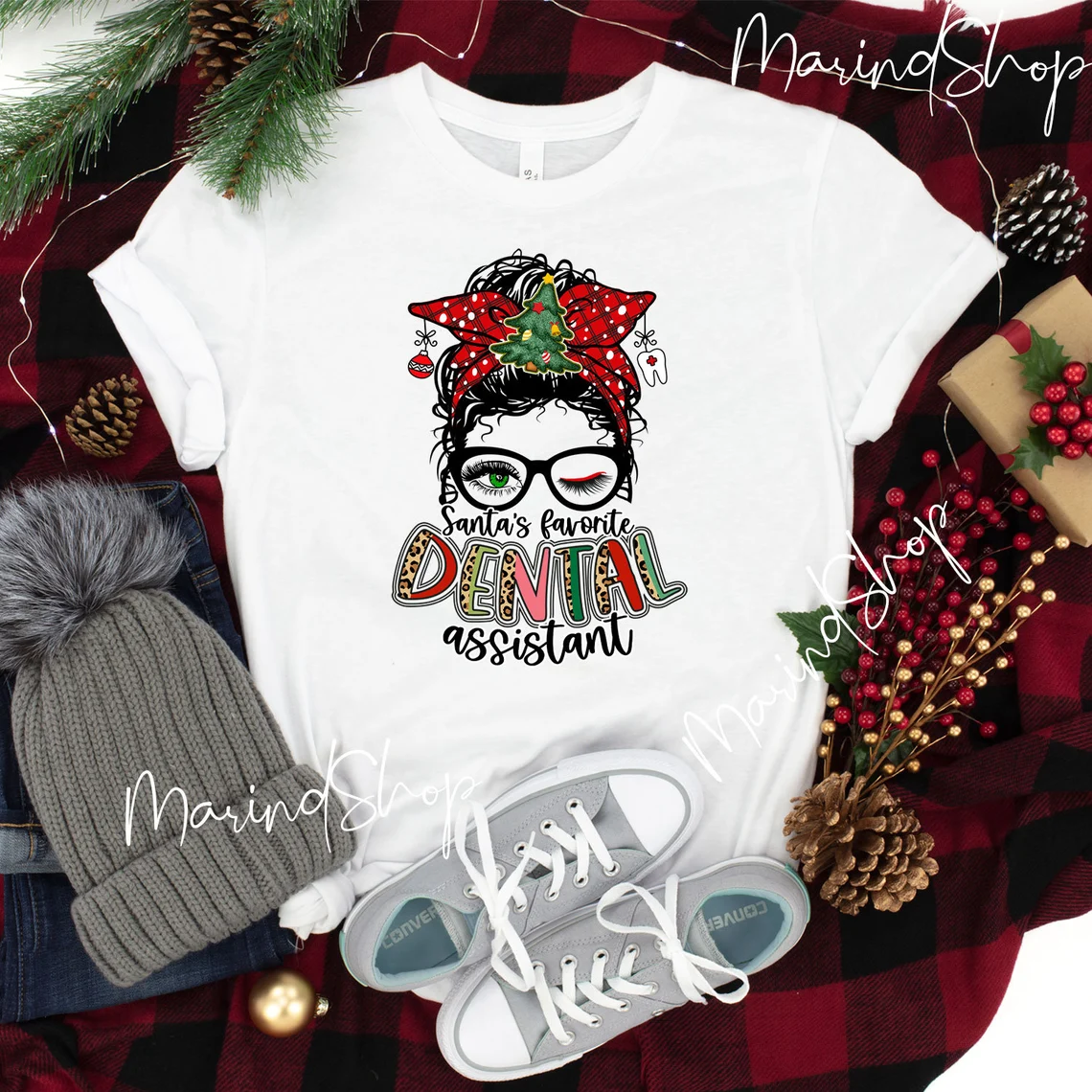 Christmas Santa's Favorite Dental Assistant 2022 Shirt