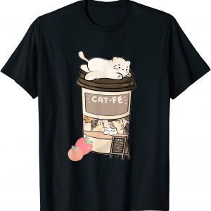 Cute Cat Cafe, Kawaii Cat Coffee, Anime Neko Kitty, Cat Puns T-Shirt