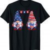 Cute gnomes USA American Flag Patriotic 4th of July T-Shirt
