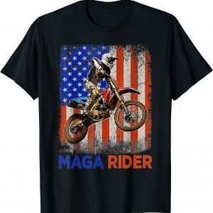 Dirt Bike Motocross Biker American Flag 4th of July 2022 Shirt
