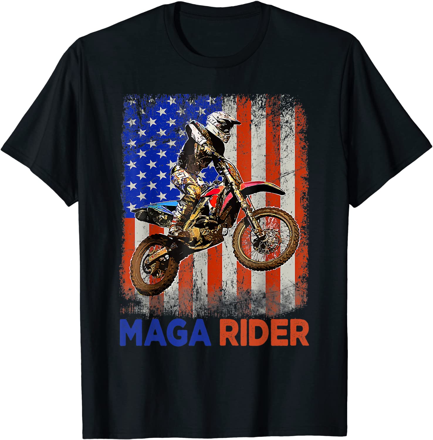 Dirt Bike Motocross Biker American Flag 4th of July 2022 Shirt
