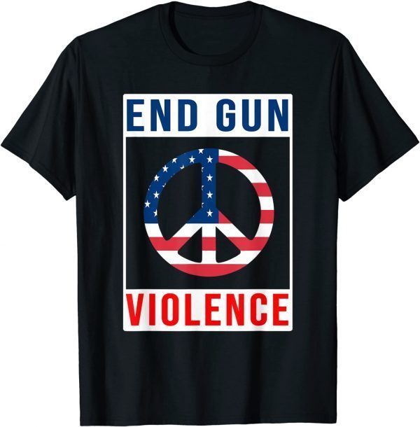 End Gun Violence Awareness USA Flag Peace Sign 2022 Shirt