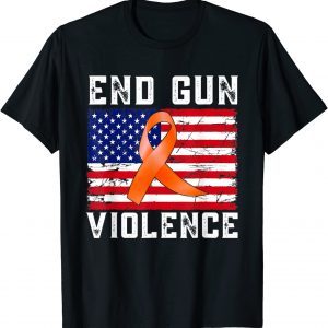 End Gun Violence USA Flag Ribbon Anti Gun Awareness Day 2022 Shirt