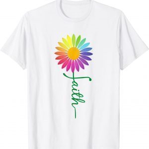 Faith Cross Flower Rainbow Classic Shirt