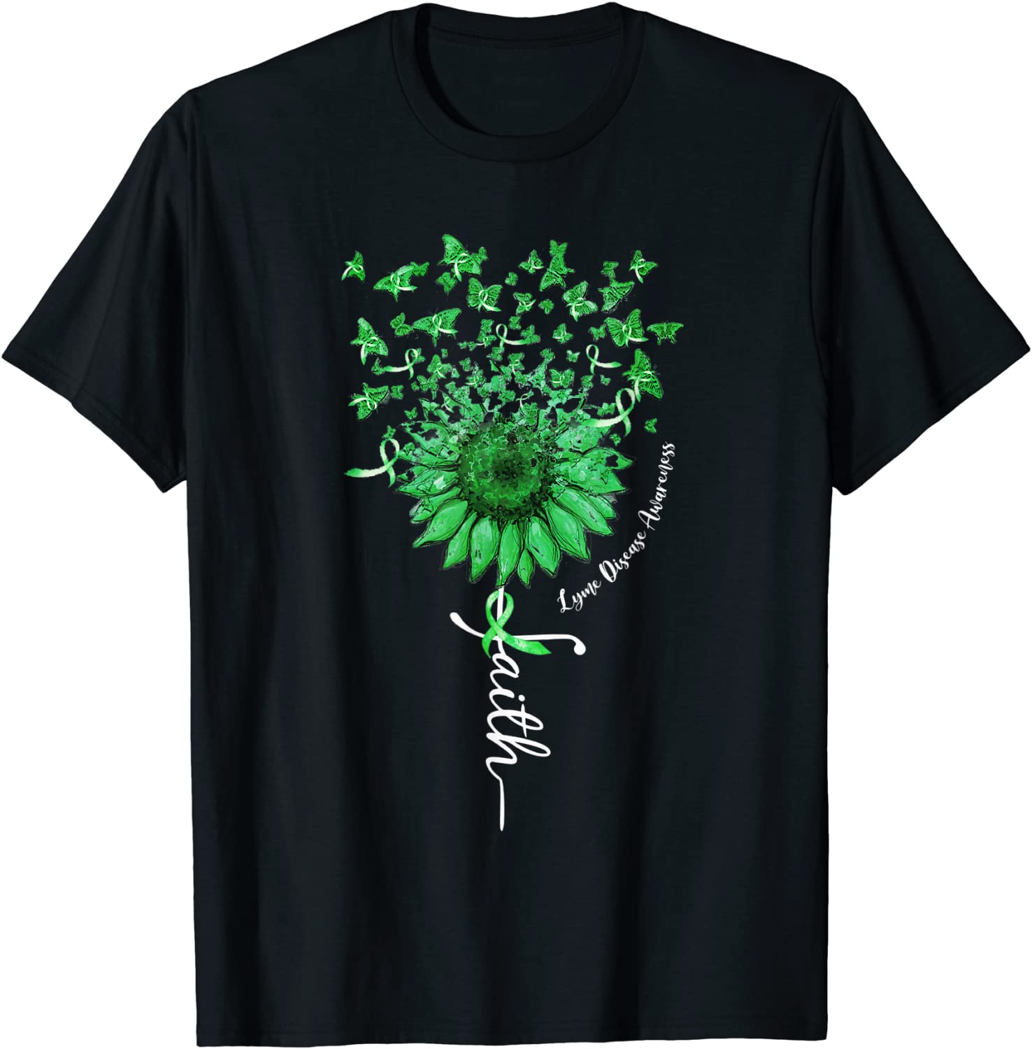 Faith Sunflower Butterfly Lyme Disease Awareness 2022 Shirt