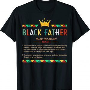 Fathers Day Black African American Father Definition Graphic Classic Shirt