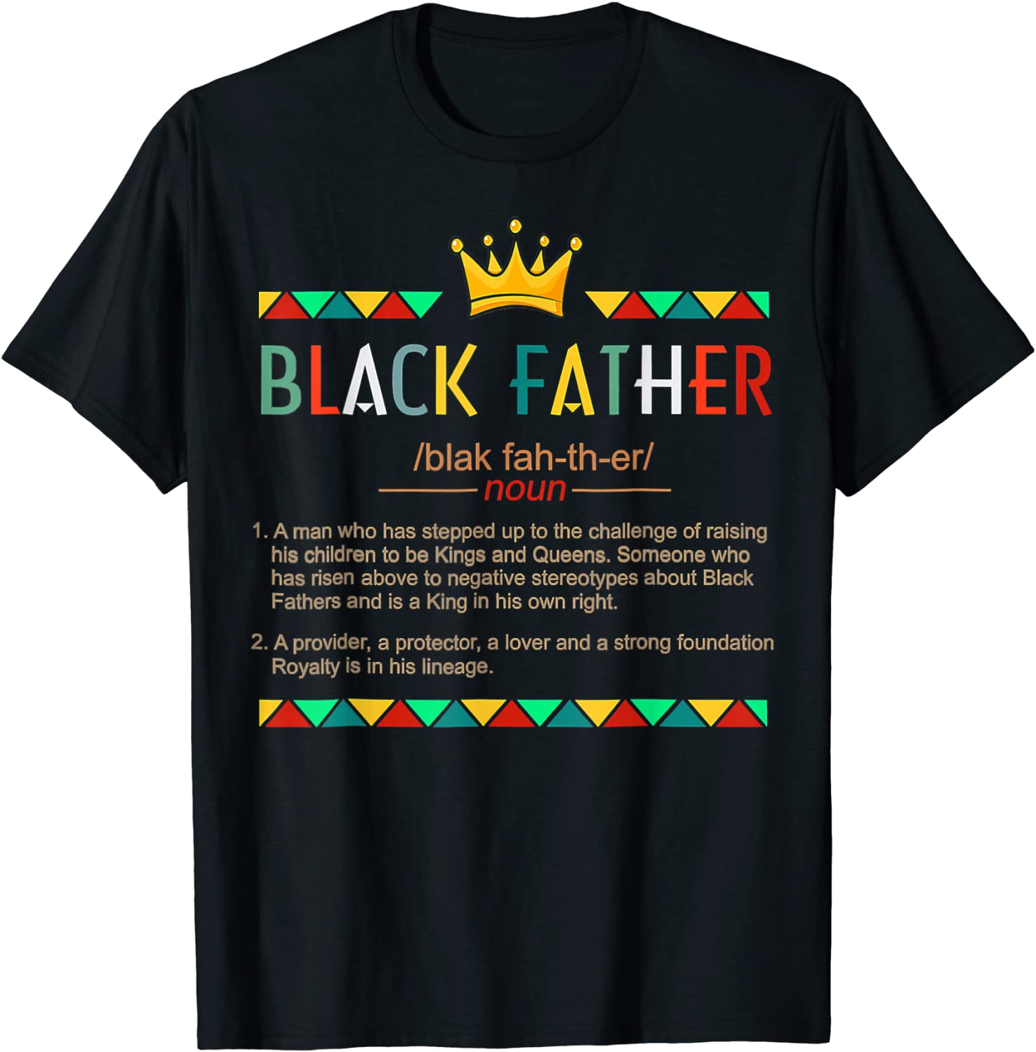Fathers Day Black African American Father Definition Graphic Classic Shirt