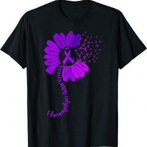 Fibromyalgia Awareness Ribbon Sunflower 2022 T-Shirt