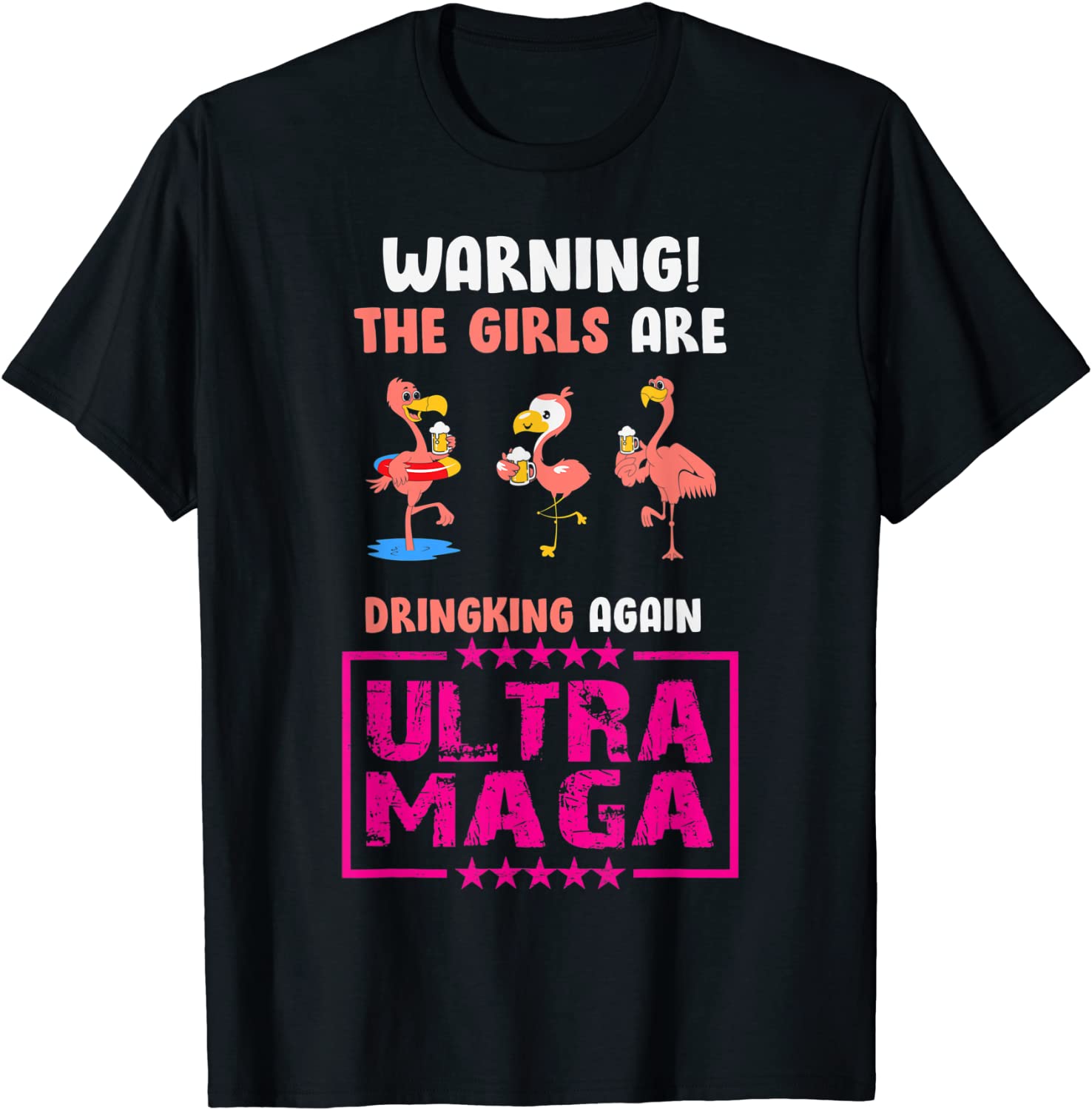 Flamingo Beach Summer Trump UltrA MAGA Crowd 4th July MAGA Classic Shirt